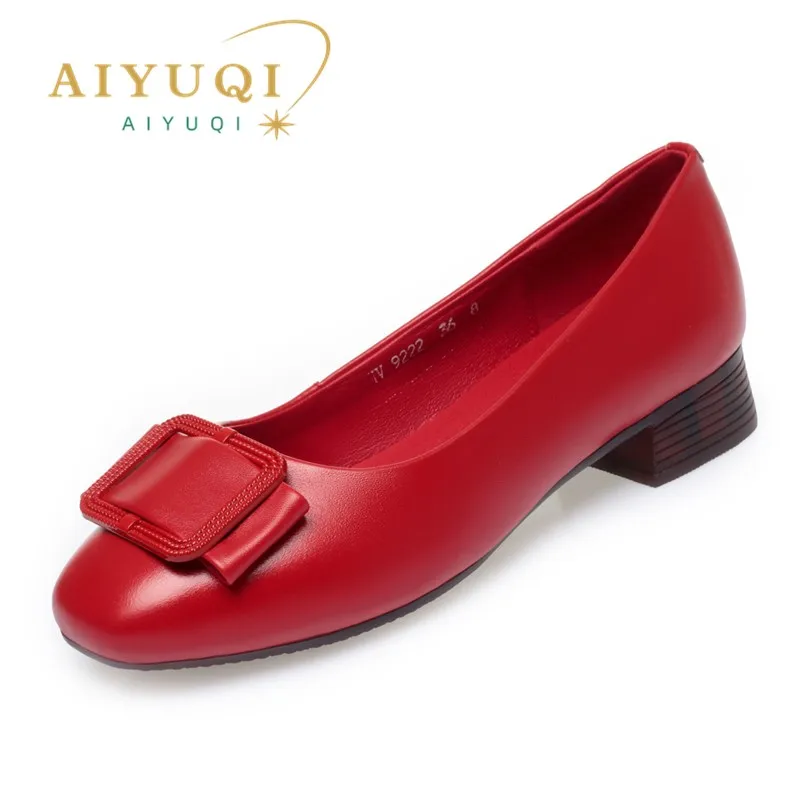 AIYUQI Women's Dress Shoes 2025 New Autumn Genuine Leather Ladies Shoes Large Size Fashion Shoes Women