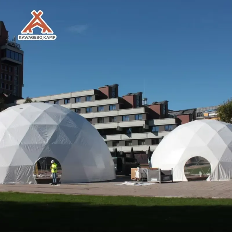 Kawagebo Kamp (KK) 20M Large PVC Exhibition Trade Show Greenhouse Glamping Luxury Geodesic Dome Igloo Wedding Event Tent