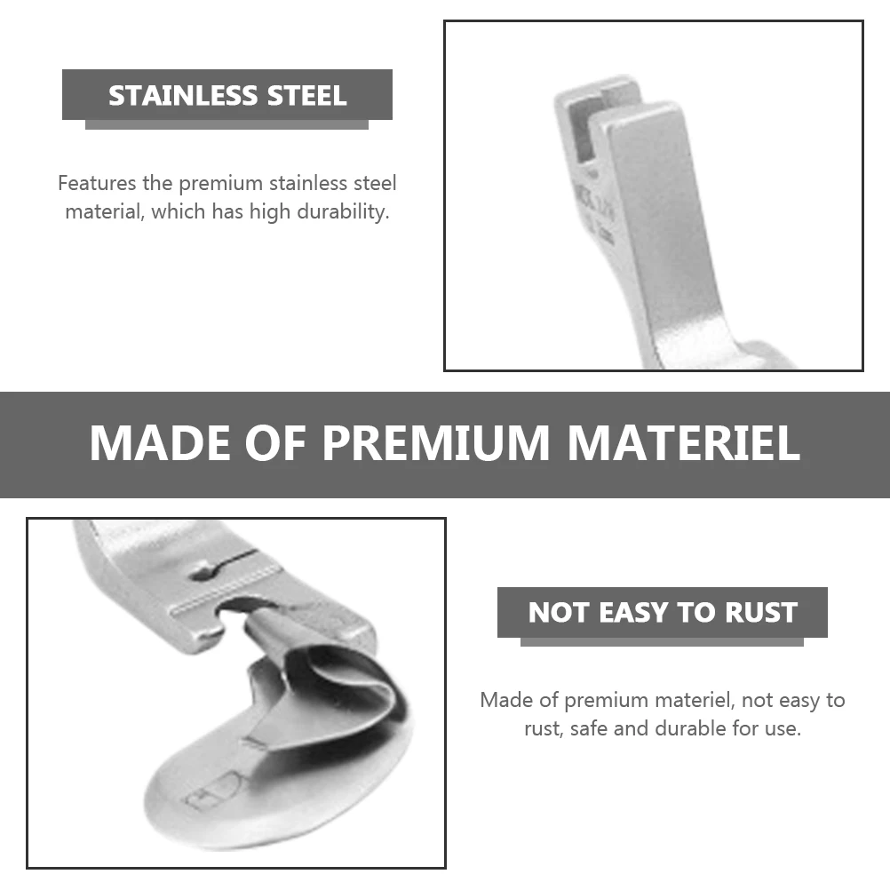 

Stainless Steel Binder Presser Foot for Sewing Machine Quilting Edging Device Arc Hemmer Overlock Replacement Rustproof