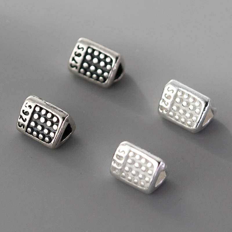 2pcs/Lot 925 Sterling Silver Dots Triangle Small Loose Beads 5mm S925 Stamped Good Quality Silver Spacers DIY Jewelry Findings