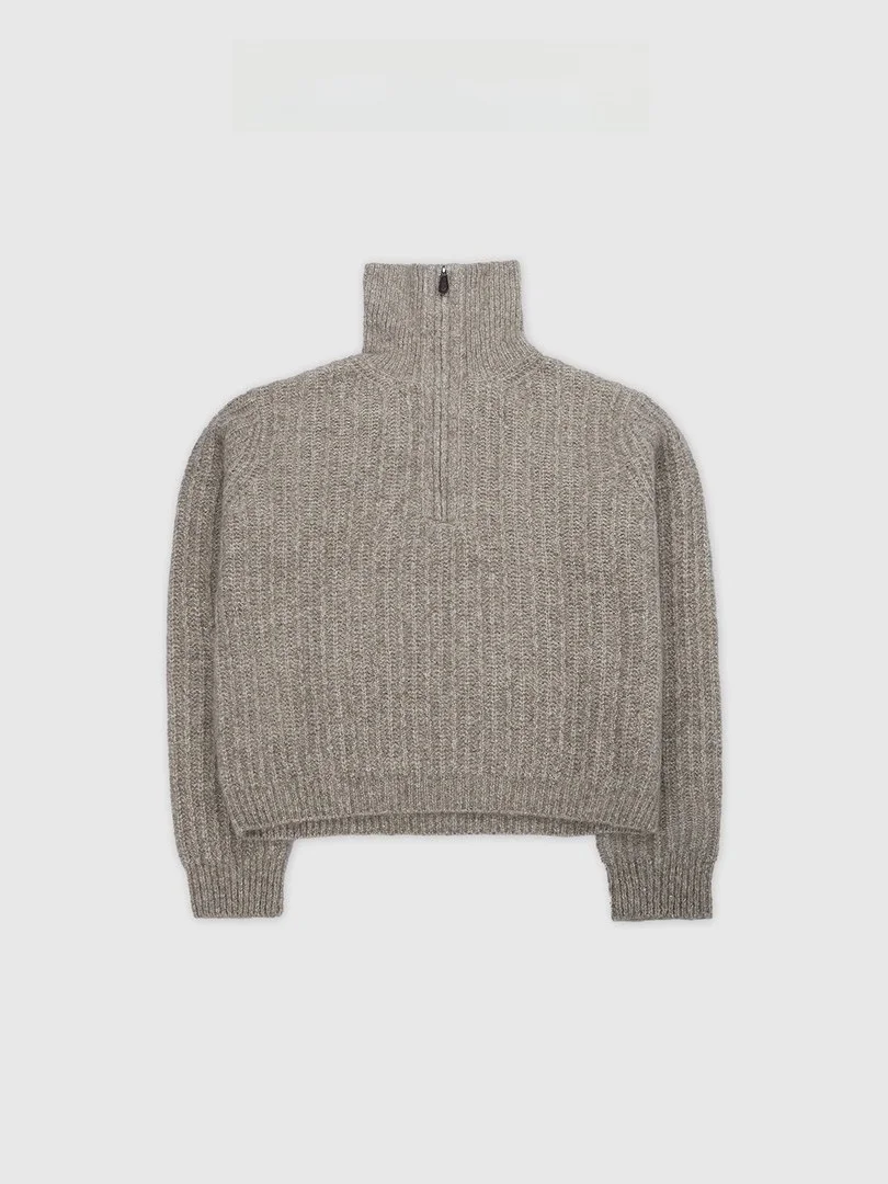 

Tang Jialing Sister Ele Luxury Versatile Camere Knitwear f Button Long Sve Stand Collar Women's Faion Autumn