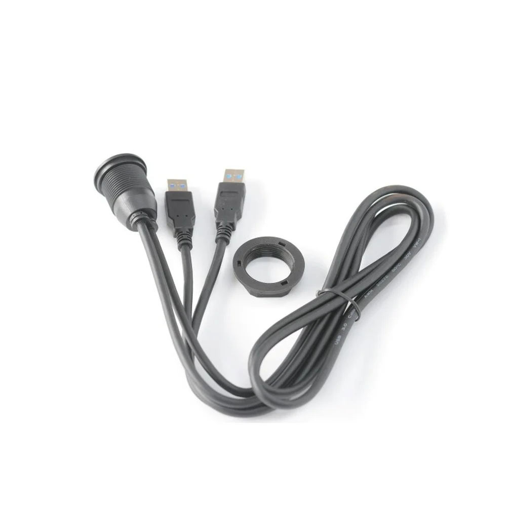 Car Dual USB3.0 Interface Round Socket Features Two Standard USB 3.0 Female Ports For Convenient Charging And Data Transfer.