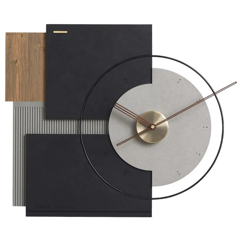 Promotion Modern Design Wall Clock For Living Room,Wooden And Metal Contract Color Wall Watch Clocks Minimalist China