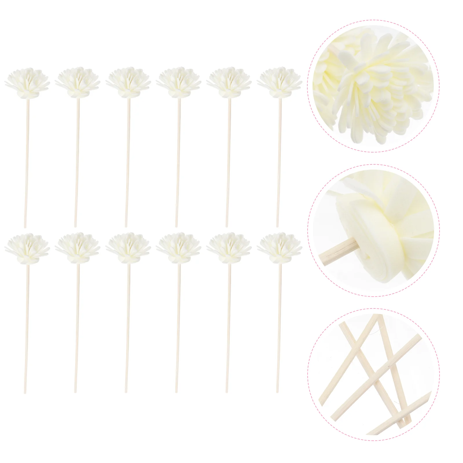 12 Pcs Chrysanthemum Aromatherapy Rattan Diffuser Sticks for Liquid Aromas Household Essential Oils