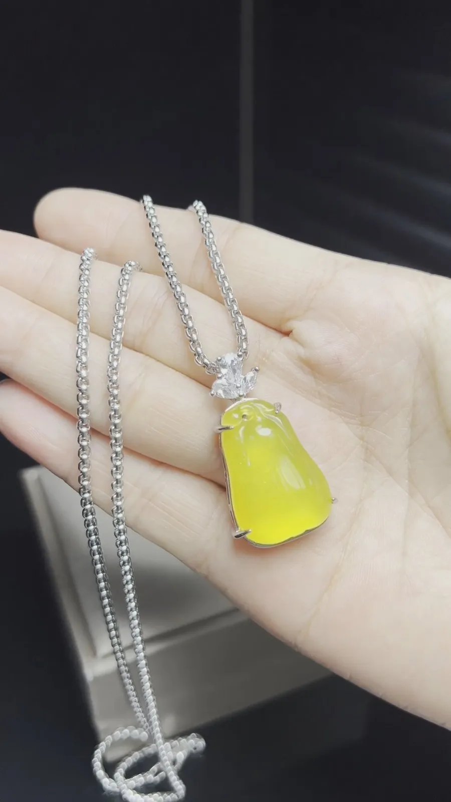 Real Natural High Ice Yellow Burme Jade Jadeite amulet Fugua Pendant&Necklace