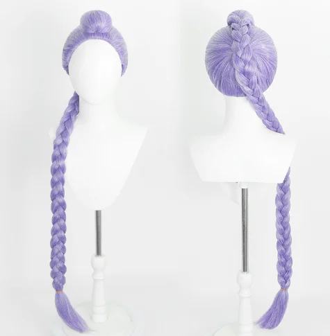 Película Kpop Cosplay peluca Rumi Demon Hunters Color púrpura pelo largo pelucas sintéticas resistentes al calor accesorios de carnaval