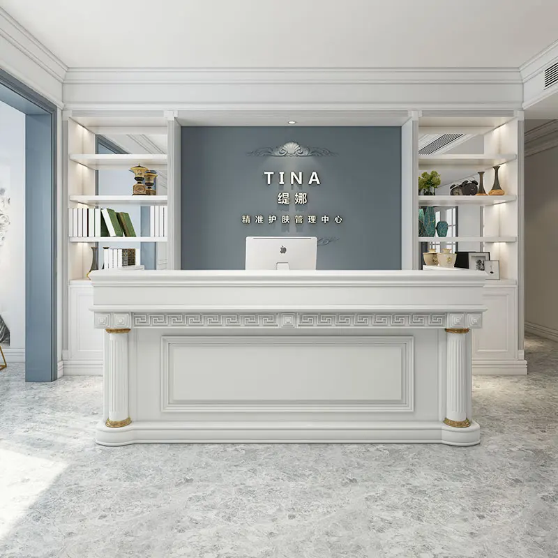 

Large Beauty Clinic Reception Desks Logo Counter Modern Salon Reception Desks Computer Office Empfang Theke Office Furniture