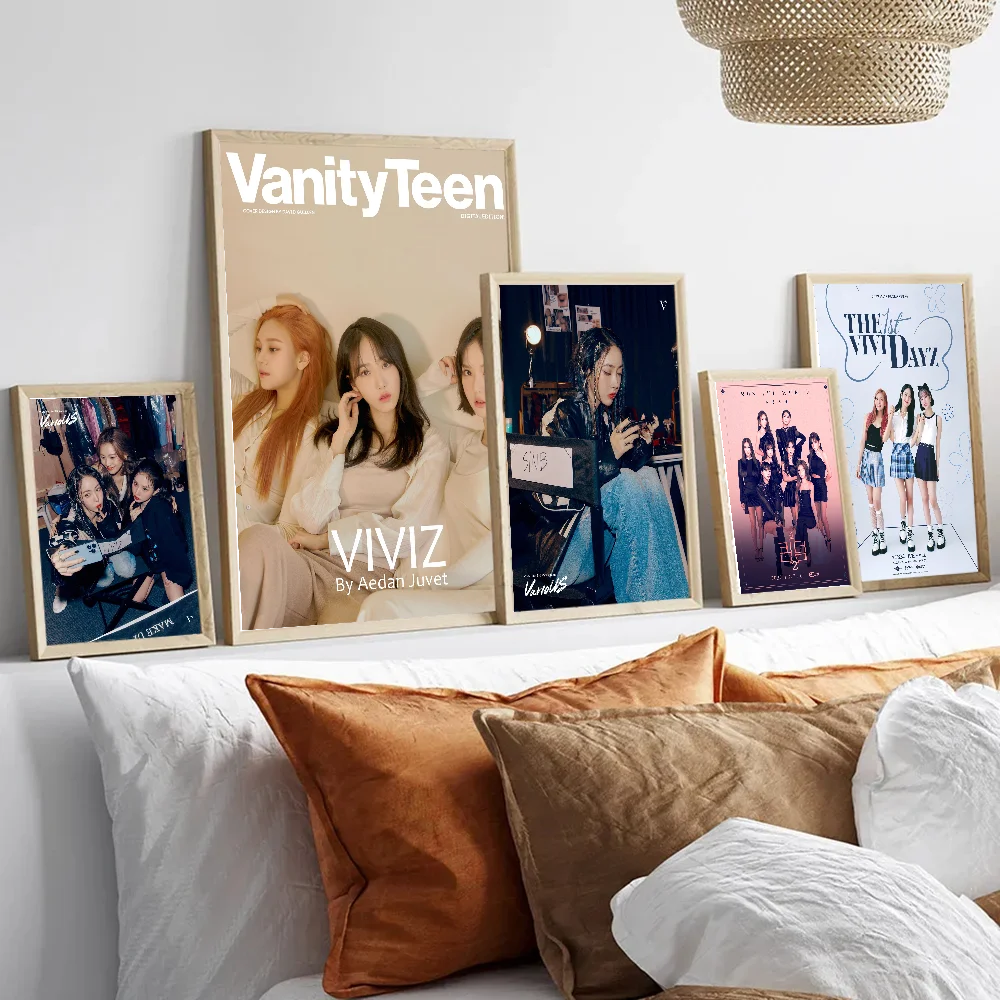 pop Group VIVIZ VarioUS Album Self-adhesive Art Poster Decoracion Painting Wall Art White Kraft Paper Home Decor