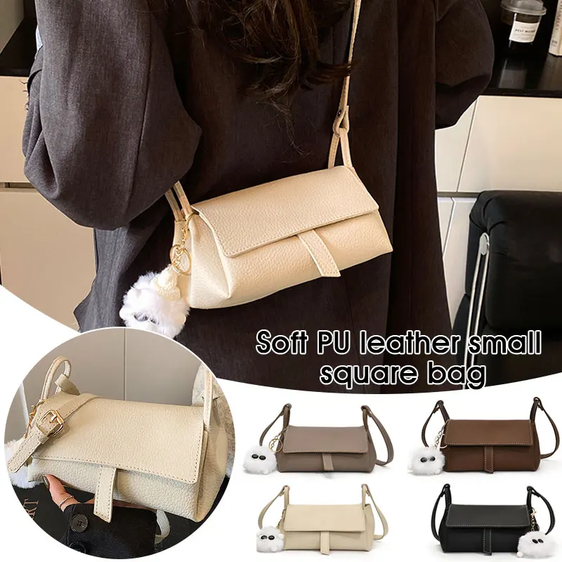 

Trendy Small Square Shoulder Bag for Women Crossbody Pu Leather Handbag, Y2K / Korean Style Versatile Daily Bag Outdoor