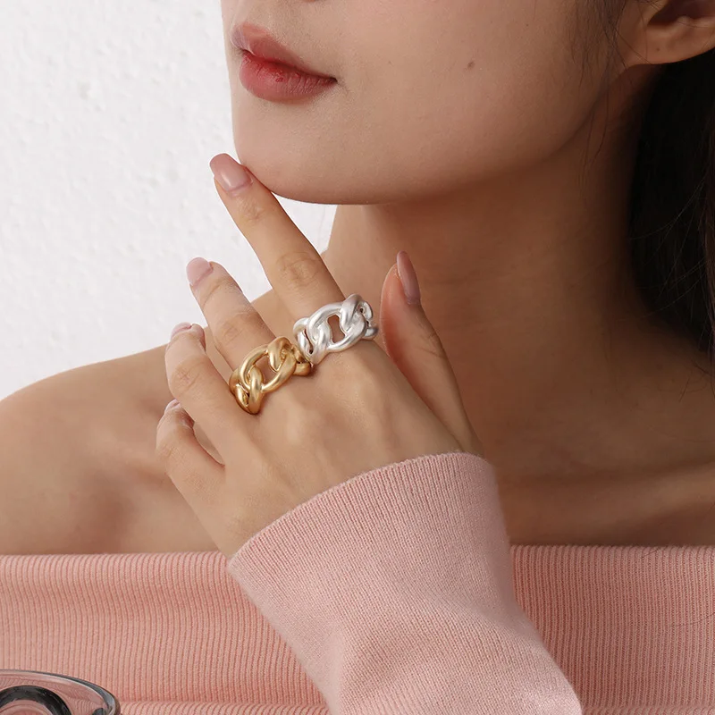 new alloy ring light luxury niche live fashion trend high sense European beautiful women jewelry wholesale