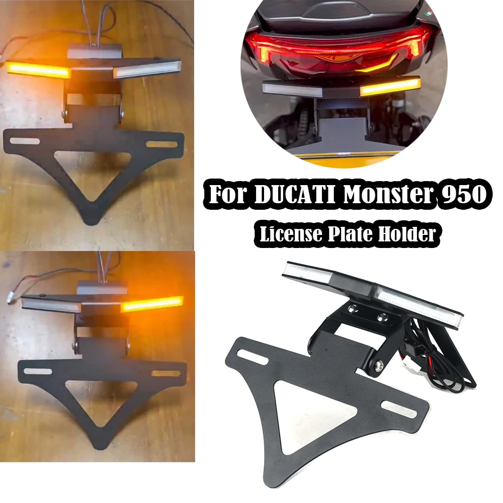 

NEW Motorcycle For DUCATI Monster 950 Accessories Rear Tail Light Brake Turn Signals Integrated LED License Plate Bracket 2021 -