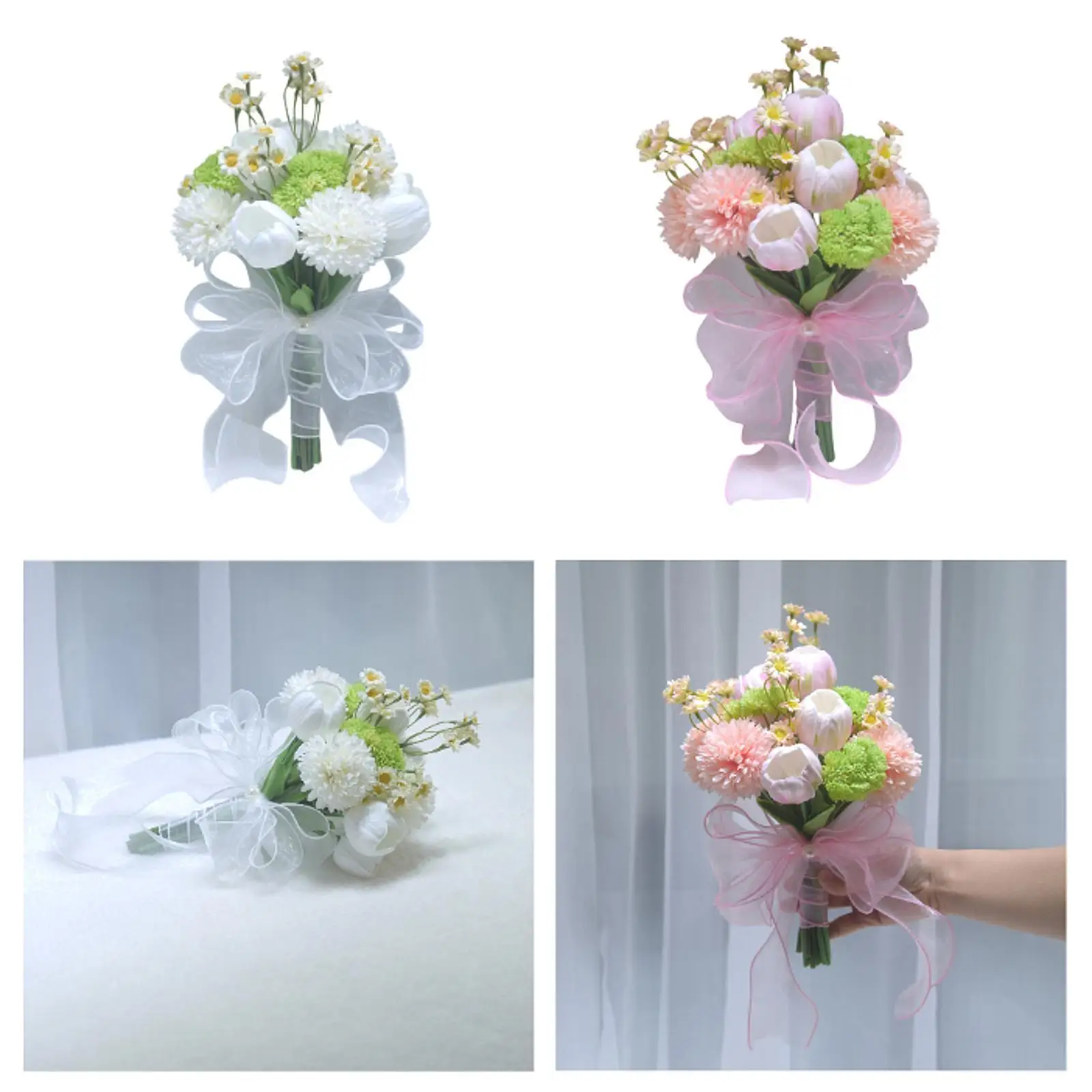 

Bridal Holding Wedding Bouquet Artificial Flower Romantic Decor Wedding Ceremony Decorative Floral Arrangement for Photo Prop
