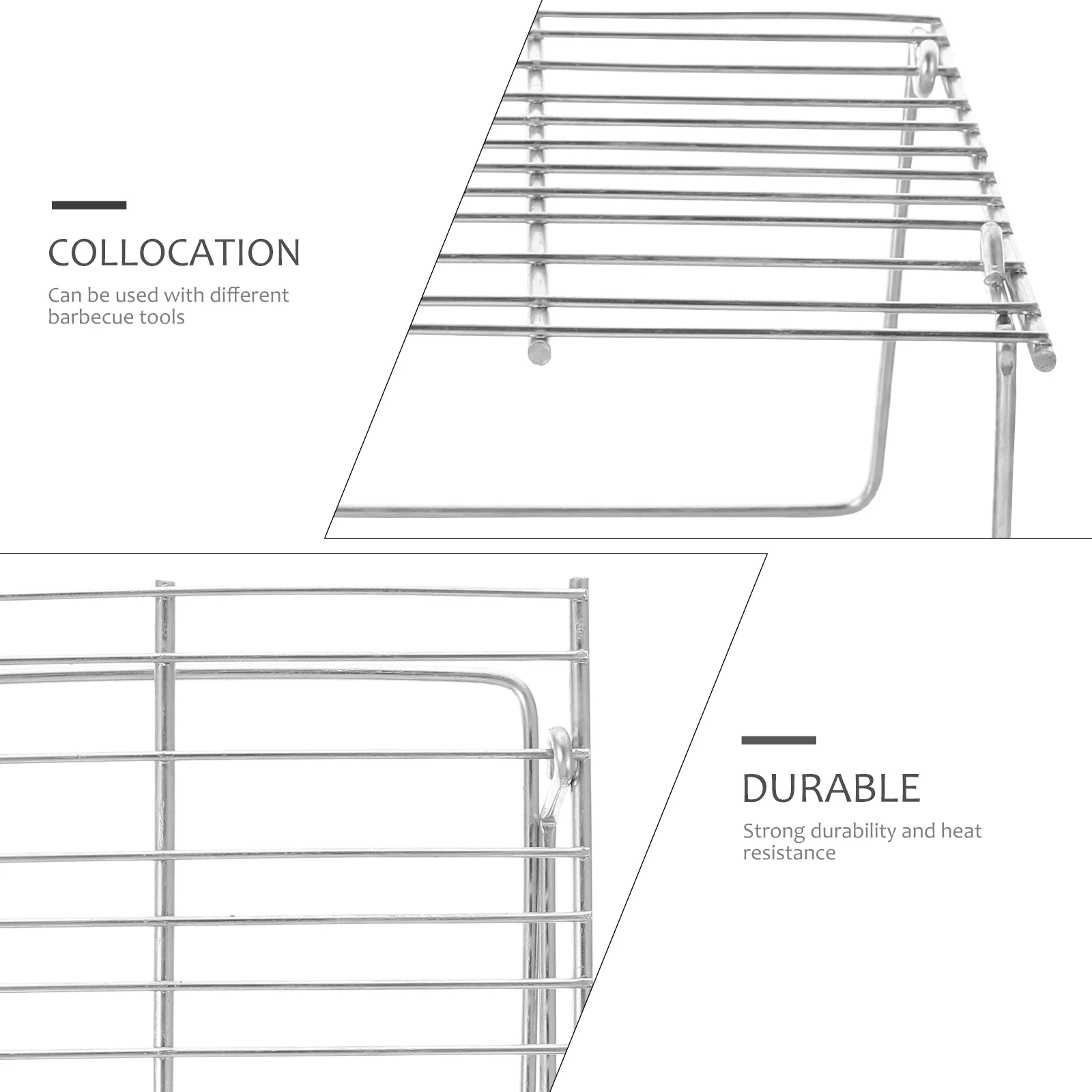 

Portable Stainless Steel Barbecue Grill Rack Foldable Stand Thickened Steel Heat Resistant Barbecue Grill Grate Rack Accessory