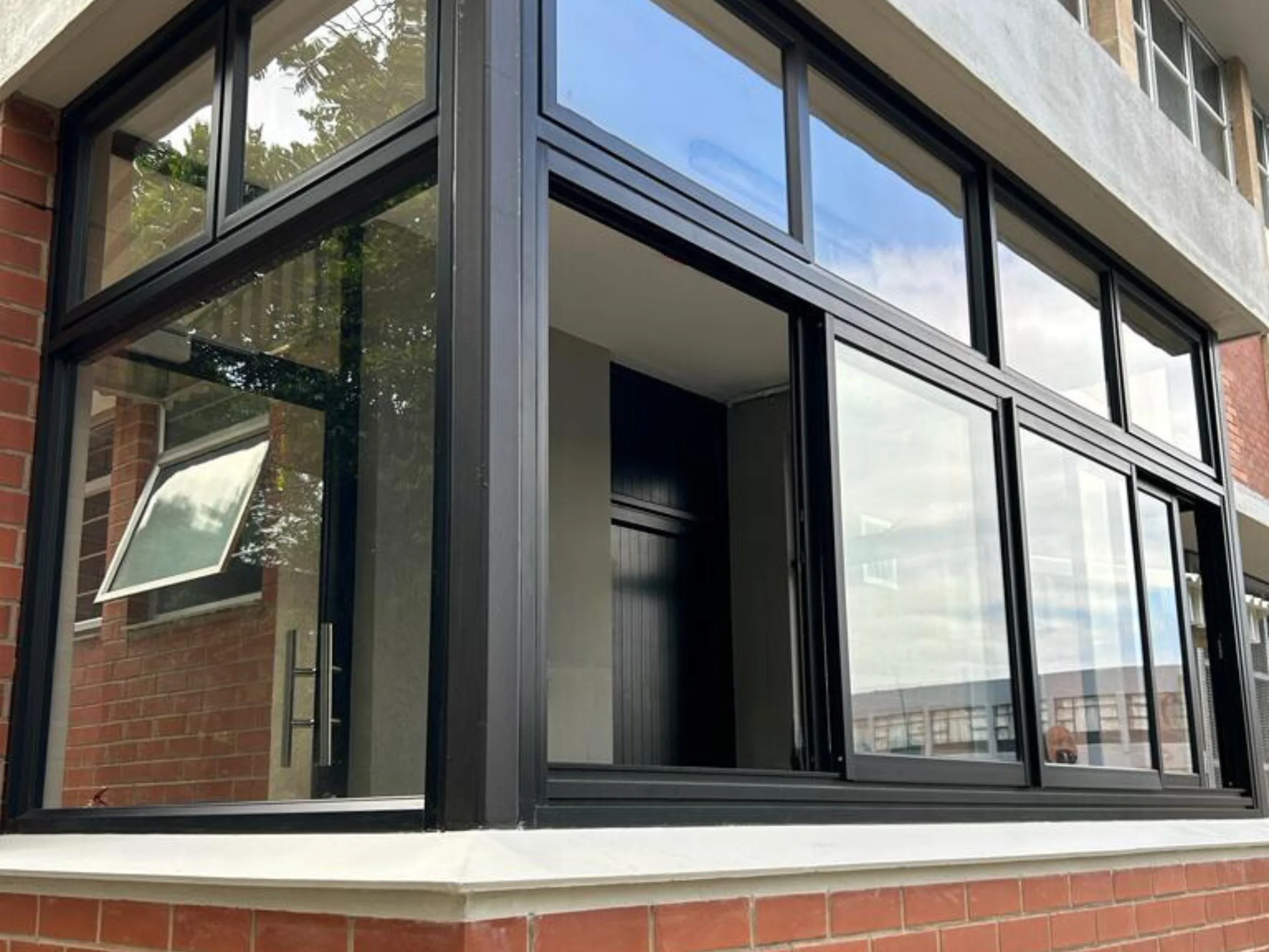 Aluminum Alloy Horizontal Sliding Glass Window with Weatherproof Frame