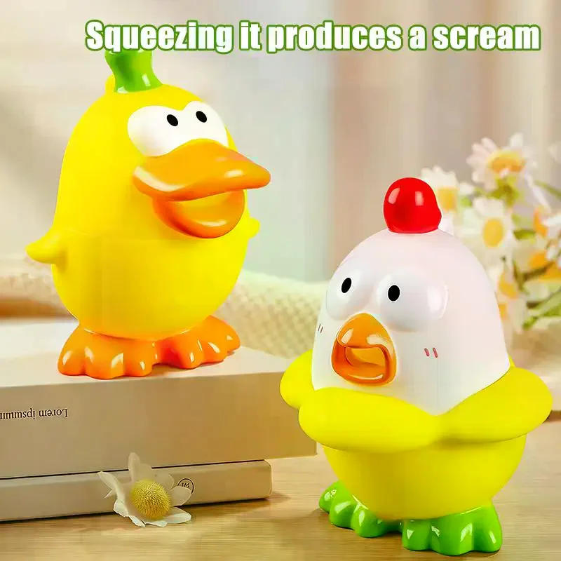 

Fun Cartoon Screaming Chicken Squeezeable Duck, Soft And Bouncy Animal Figurine, Stress-relieving Toy