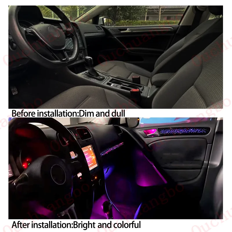 Ouchuangbo Ambient Light For VW Golf 6 Gti MK6 2008-2013 Atmosphere Lamp Backlight environmental Lighting kit 256 Colors Trim