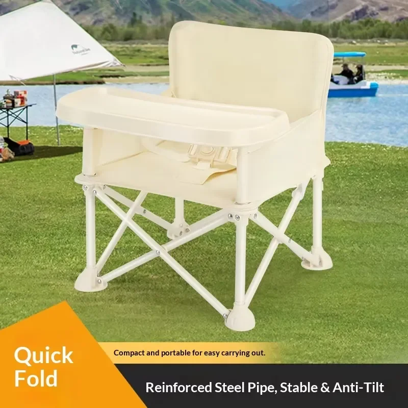 Foldable Portable Baby Dining Chair Lightweight Children Beach Outdoor Learning Seat with Backrest
