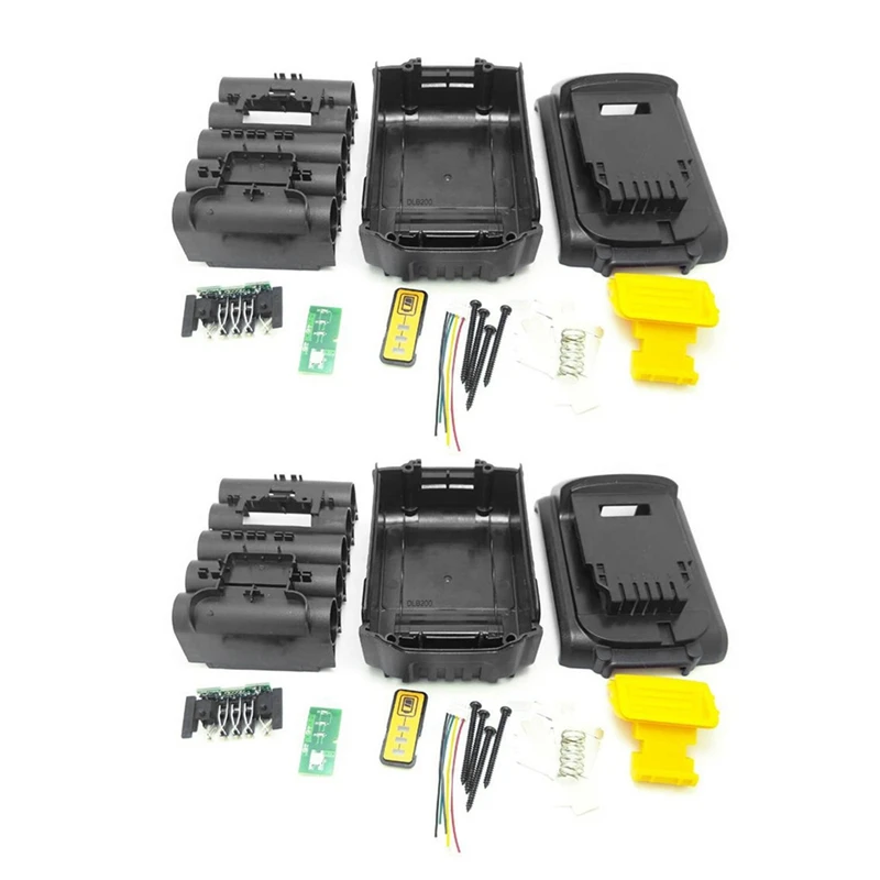 2X DCB200 Battery Plastic Case (No Battery Cell ) PCB Circuit Board For Dewalt 18V 20V 3.0Ah 4.0Ah DCB201 Li-Ion Battery