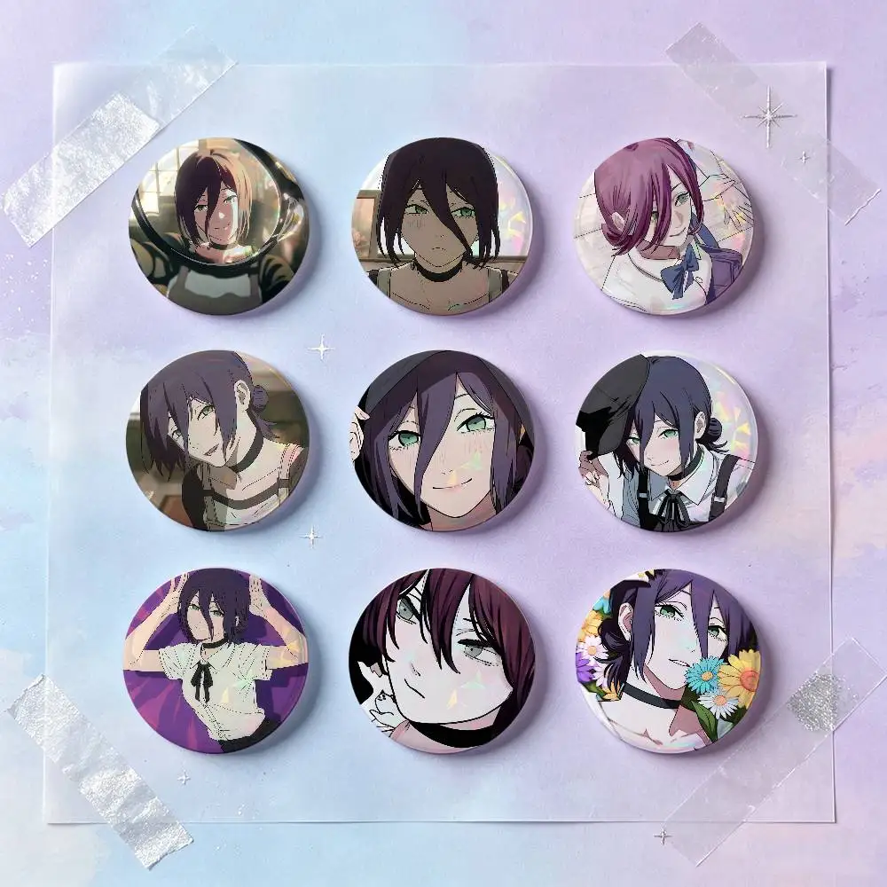Reze Anime-Charakter-Abzeichen, runde, kreative Anstecknadel, Brosche, Taschendekoration, Accessoires, Geschenke für Fans und Freunde zum Sammeln