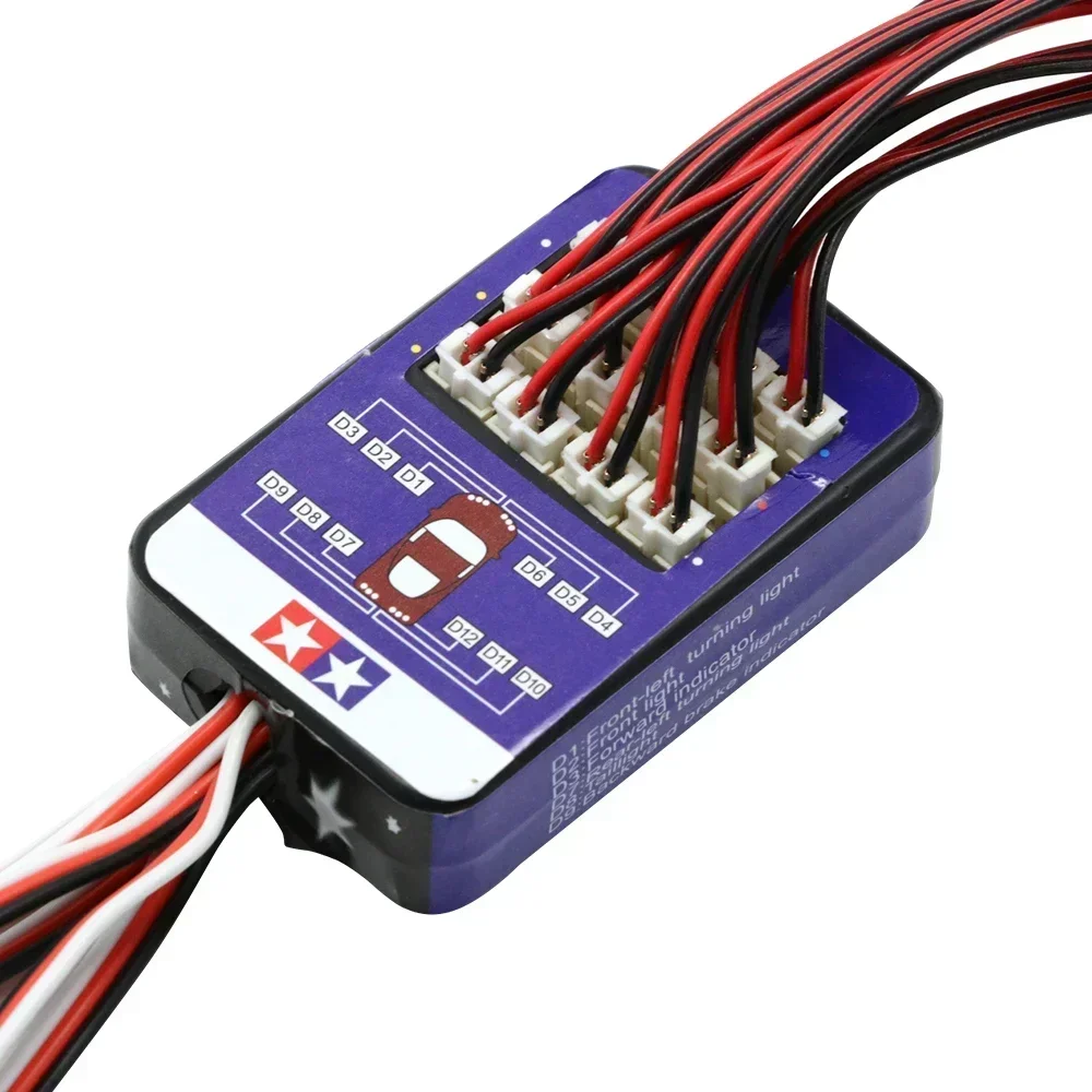 Rc Auto Simulazione Flash Light 12 Kit di Illuminazione A LED Freno Sterzo Per Modelli in Scala 1/10 Yokomo Tamiya TRX HSP HPI Axial Rc4wd