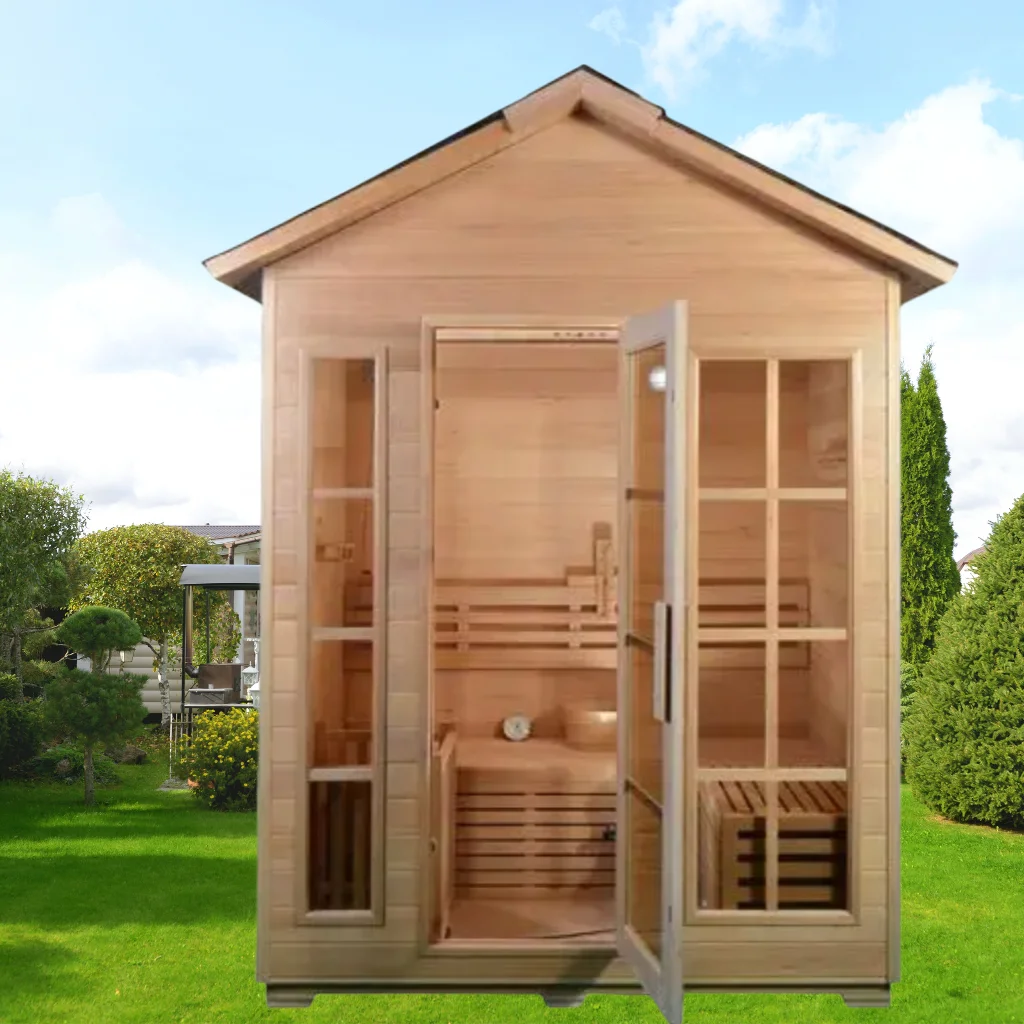 

Outdoor solid wood steam Household steam room Outdoor sauna Wet steam Villa full body beauty salon