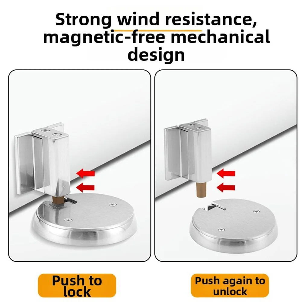 

Non-punch Door Stop Water-proof Zinc Alloy Magnetic Door Stopper Door Holders Nail-free Mechanical Doorstop Furniture