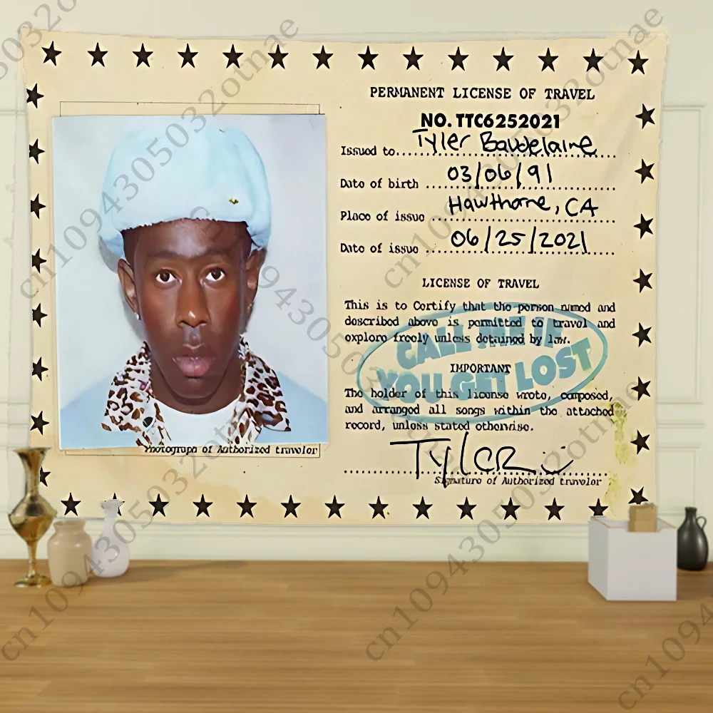 T-Tyler the C-Creator Chromakopia Tapestry Creative Pattern Living Room Wall Art Tapestry Decor Party Outdoor Decorate Banners