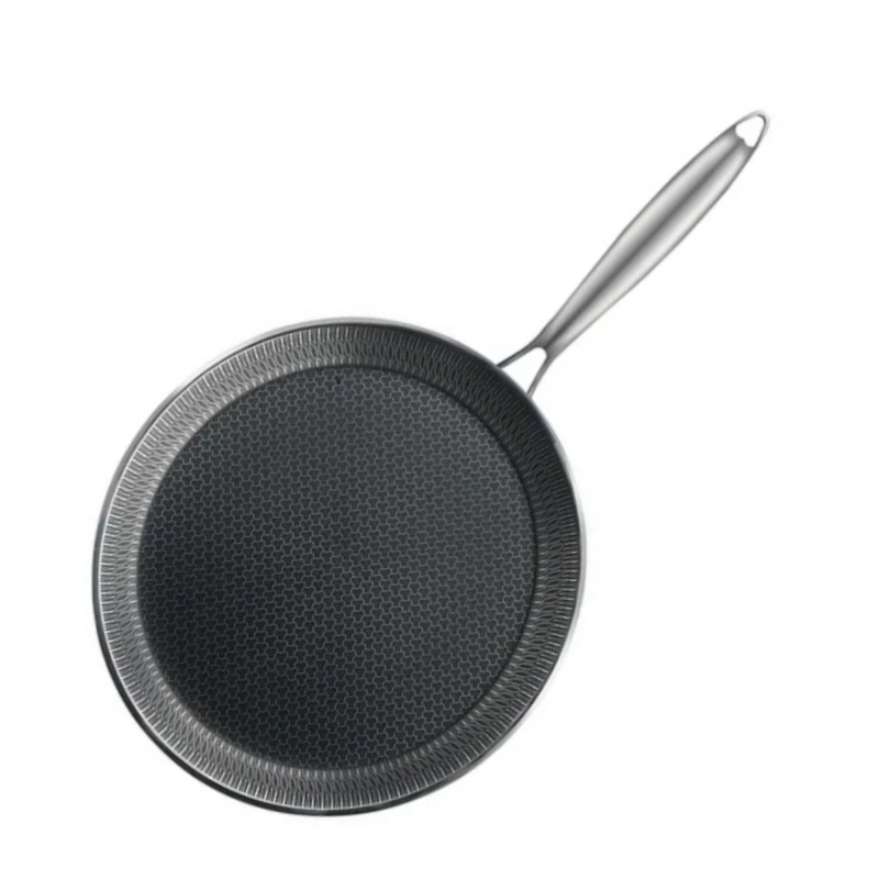 

Frying pan made of 304 stainless steel is suitable for cooking honeycomb non stick pans, flat bottomed pans, and pancake pans