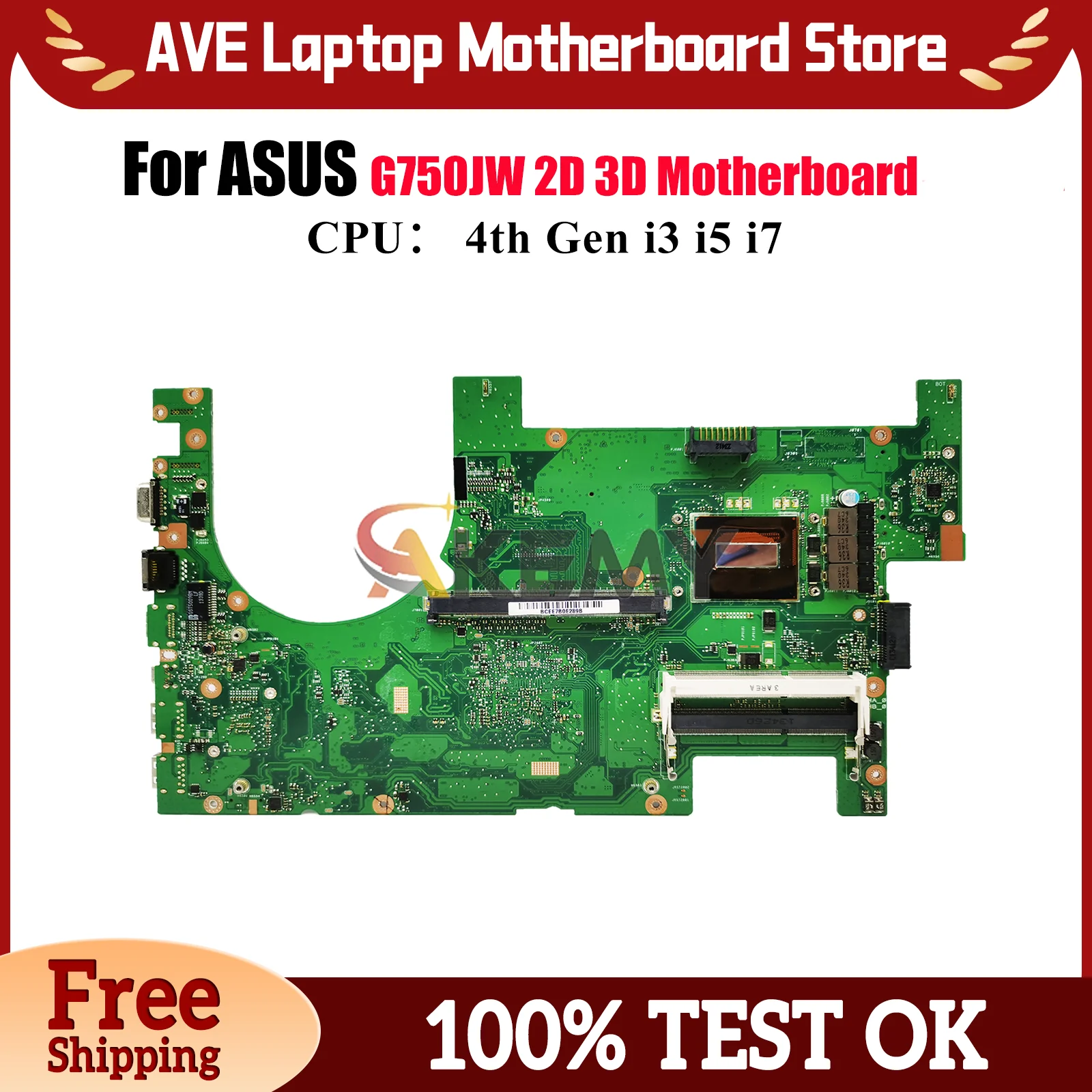 

G750JW Материнская плата для ноутбука ASUS ROG G750J G750JH G750JW G750JM G750JX G750JY G750JZ Материнская плата с процессором i3 i5 i7 Test OK stk
