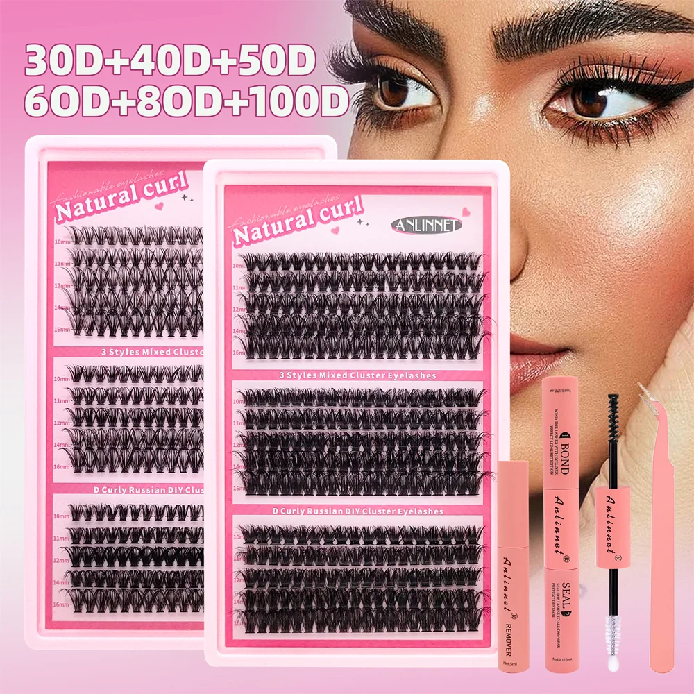 15 rzędów puszystych DIY przedłużanie rzęs 30-100D naturalne sztuczne rzęsy C/D Curling 10-16mm mieszany makijaż narzędzie do rzęs