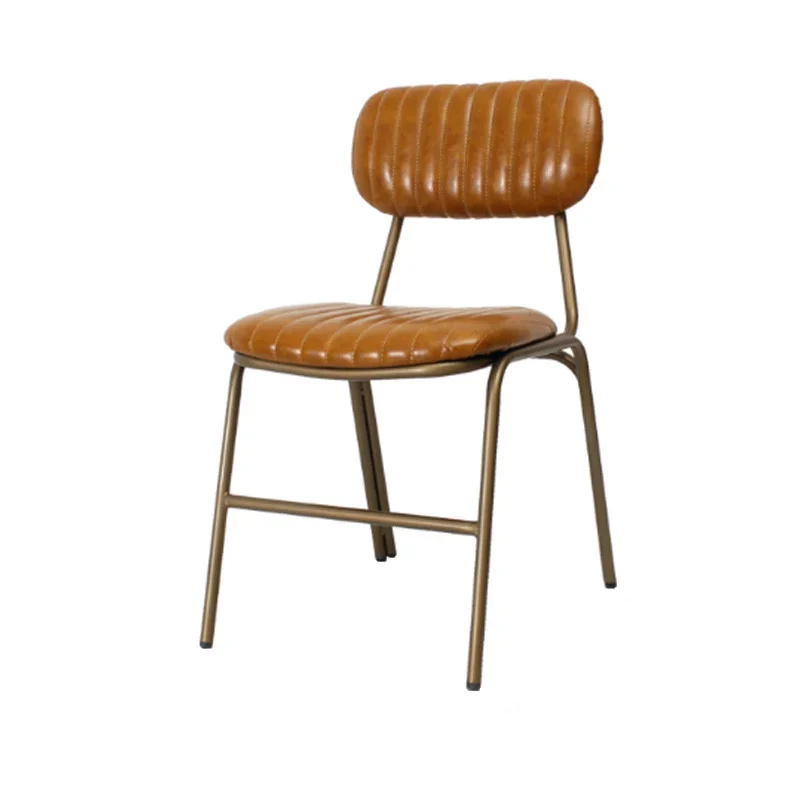 

Nordic Industrial Wind Loft Metal Copper Color Bar Stool Simple Dining Chair Coffee Shop and Home Retro Style