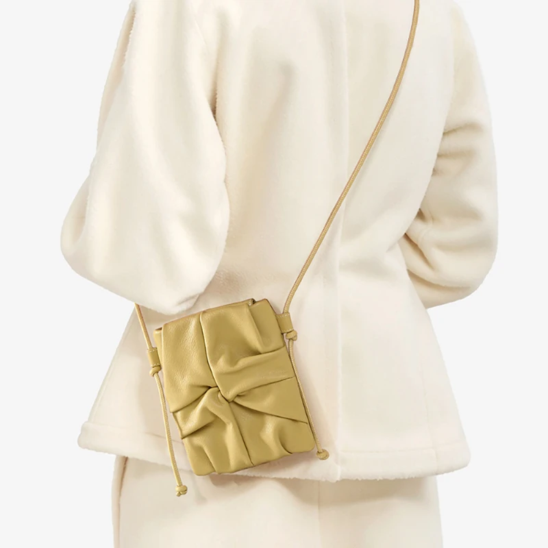 Jonlily Frauen Echtes Leder Schulter Tasche Weibliche Mode Handtasche Totes Kleine Daybag Mini Telefon Tasche Elegante Geldbörse -KG1838