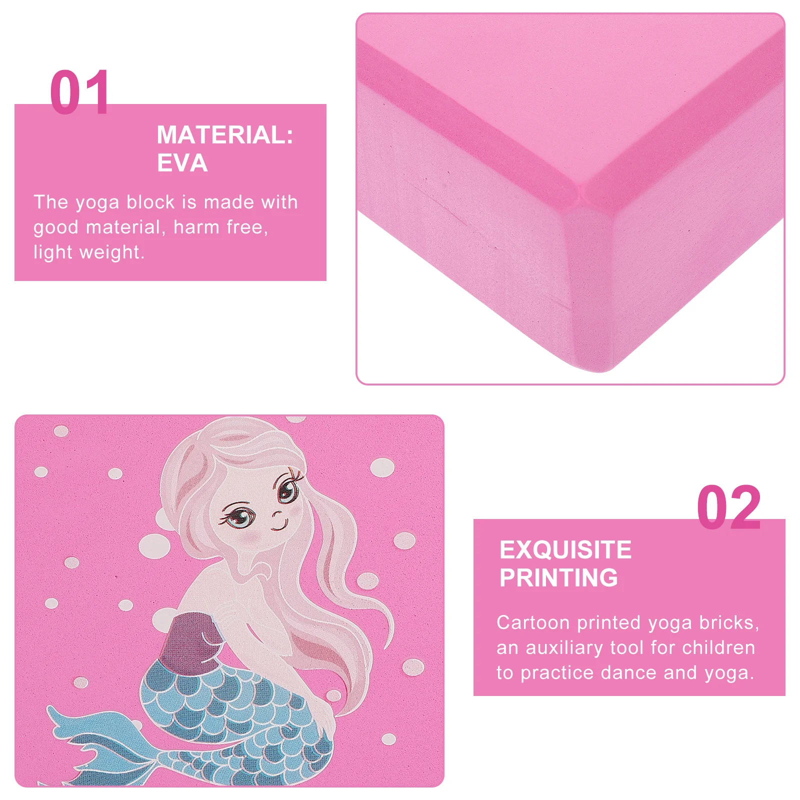 

1pc Blocks High Density Eva Foam Non-Slip For Yoga Training Dance Exercise Stretching Support Lightweight Compression