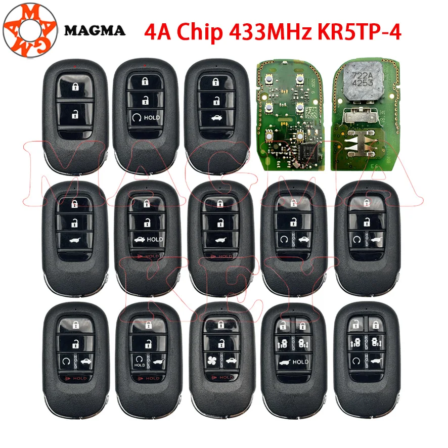 MAGMA 433MHz 4A 72147-3A0-A01 A3C0775510100 KR5TP-4 لهوندا أكورد CR-V HRV الطيار سيفيك 2022 2023 2024 مفتاح ذكي بدون مفتاح الذهاب