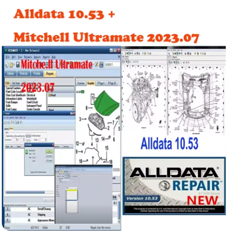 Mitchell ultramate 2023.07 Alldata 10.53 Car Software auto repair alldata software Alldata car software with Wiring diagram