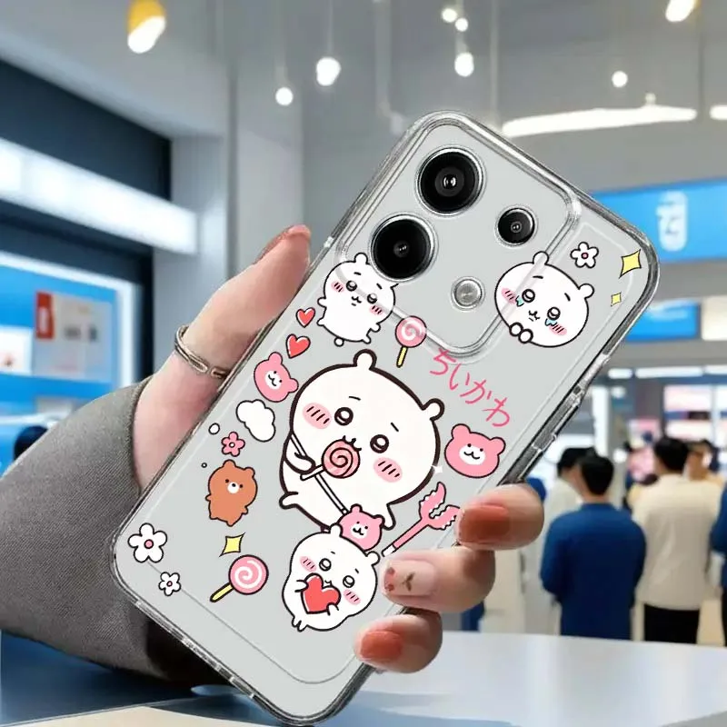 Usagi Chiikawa Hachiware For Xiaomi Redmi Note 8 8T 9 9T 11E 12 13 14 Pro Plus Turbo 5G Fashion TPU Transparent Phone Case