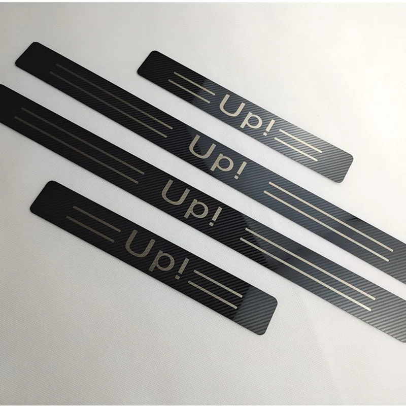 

for Volkswagen VW UP UP! 2012- 2020 2021 Door Sill Scuff Plate Guard Stainless Steel Kick Pedal Sticker Car Styling Accessories