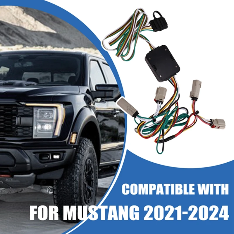 4 Pin Trailer Wiring Harness Kit 56468 Vehicle Standard 4 Way Connector Custom For 21-24 Ford Bronco With LED Taillights