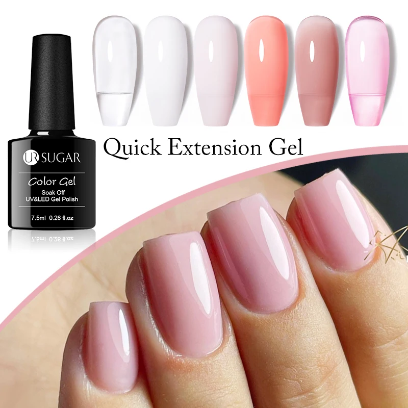 UR SUGAR 7ml Quick Extension Gel Milky White Nude Pink Construct Hard Gel Semi Permanent UV LED Gel Quick Building Nail Art