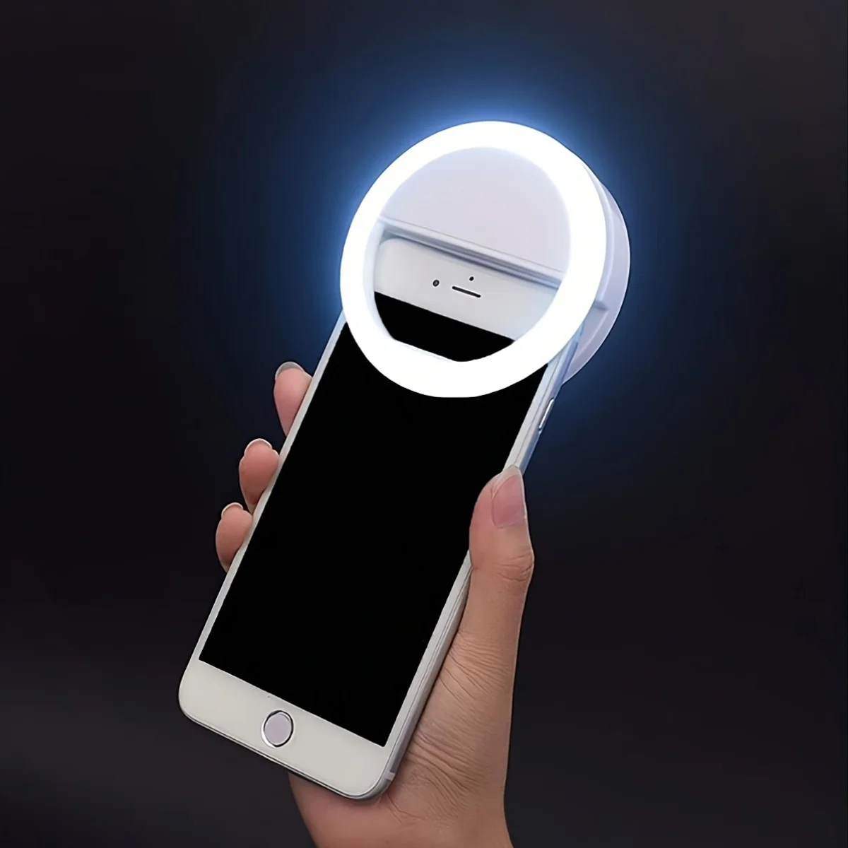 Aro de Luz para Selfies, Recargable por USB, con 3 Niveles de Brillo Ajustable, Lámpara para Selfies para Youtube, Tiktok, Smartphone, Maquillaje, Regalo