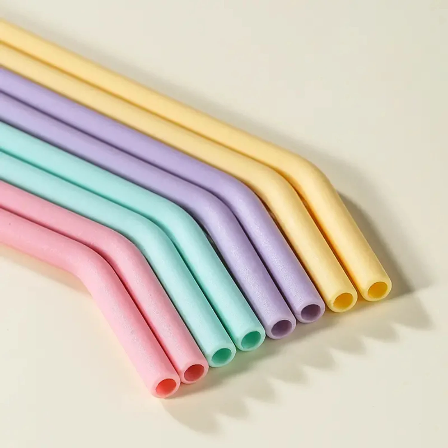 4pcs Environmentally Friendly Food Grade Silicone Straw Set