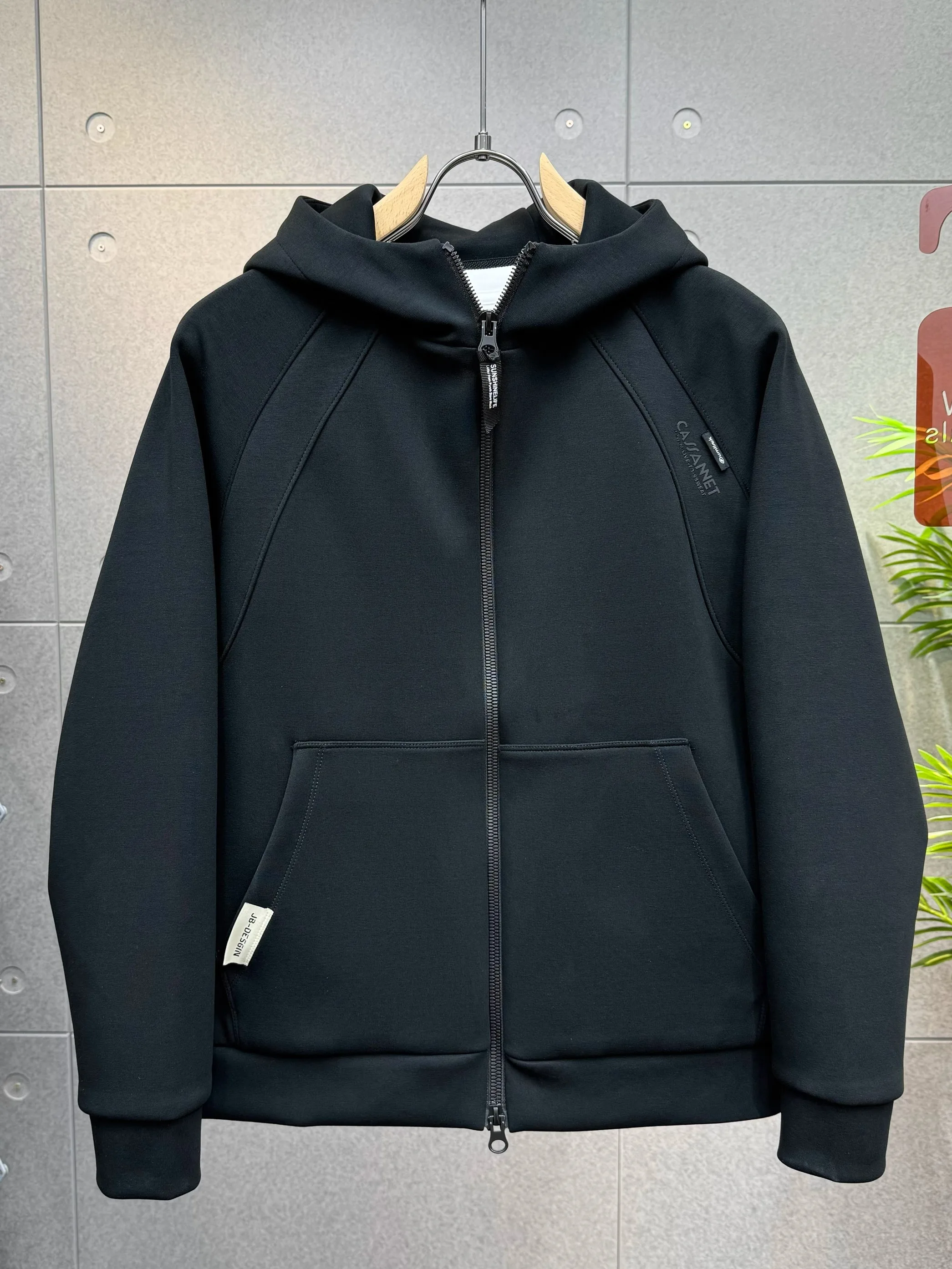 

Cool Men's Bla Hooded Jaet Zipper Sweatirt Casual American Sle Sportswear Autumn Haome Coat Youth Faion Trend