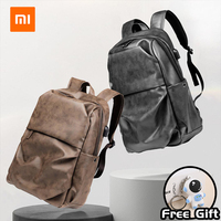 Xiaomi MONEY QUEEN Leather Business Backpack USB Travel Outdoor Backpack Laptop Bag Campus Student Bag Waterproof Large Capacity