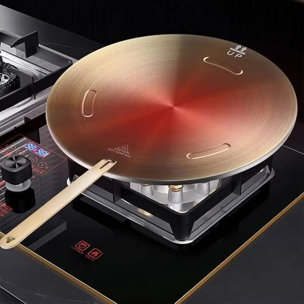 

16/20/24/28cm Induction Cooker Heat Conduction Plate Rose Gold with Removable Handle Heat Transfer Disk Stainless Steel