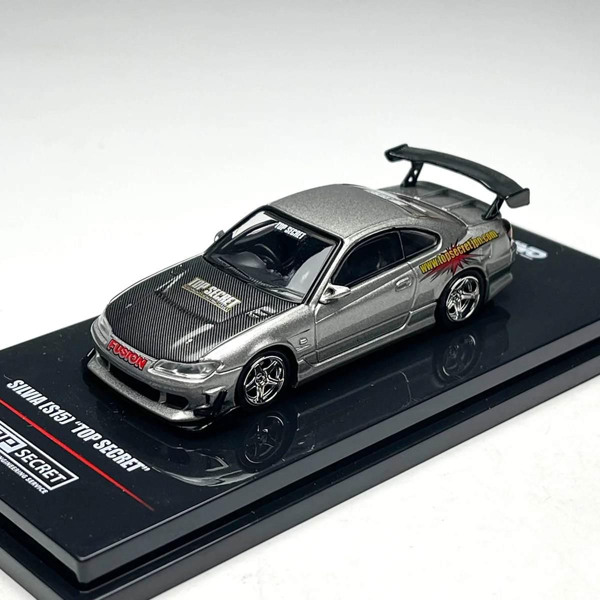 

Модель автомобиля INNO Diecast 1/64 Nissan TOP SECRET SILVIA S15, серебристый сплав, коллекционная модель, подарок, для демонстрации