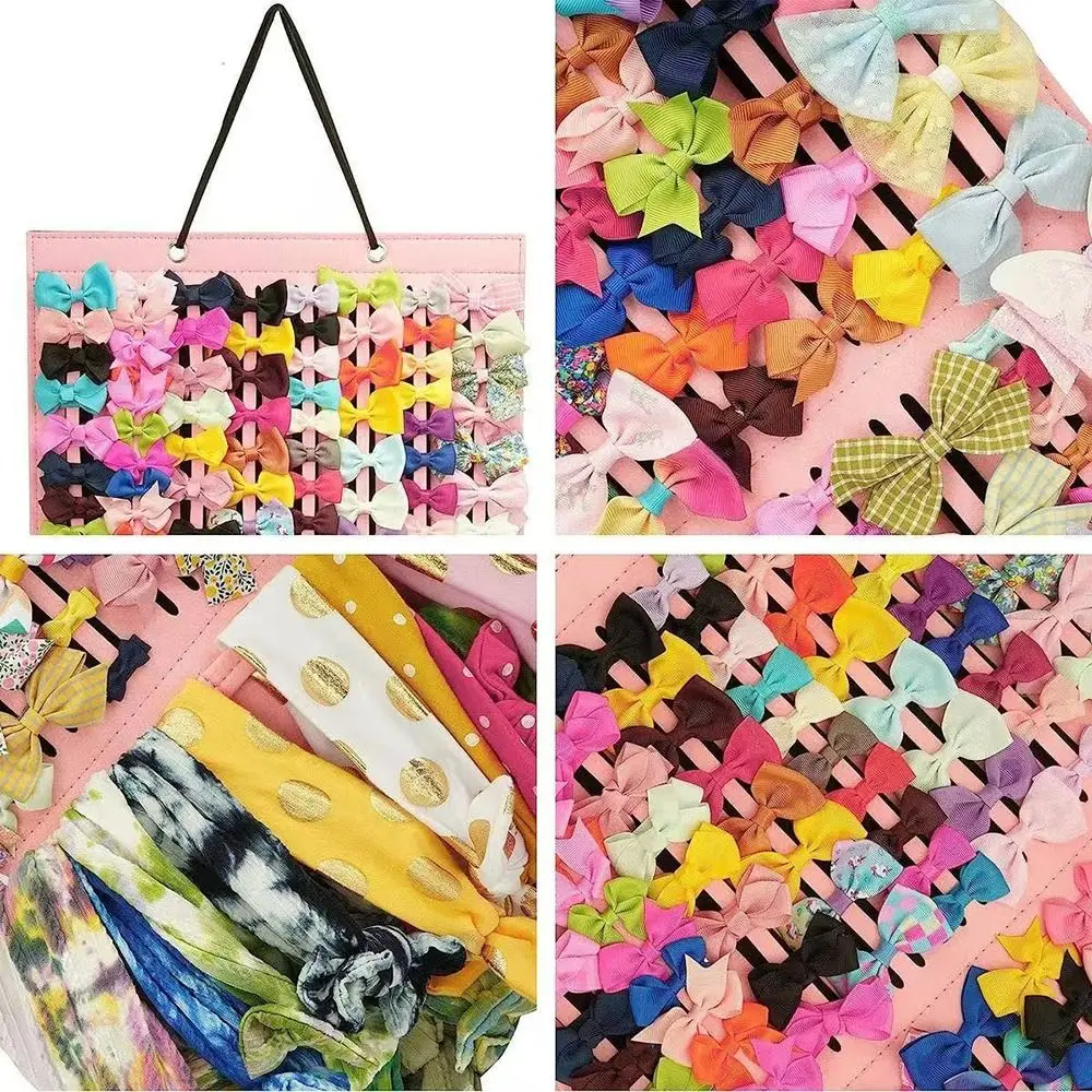 

Сумка для хранения аксессуаров для волос большой емкости, настенный компактный держатель для повязки на голову, фетровая вешалка для хранения заколок для волос