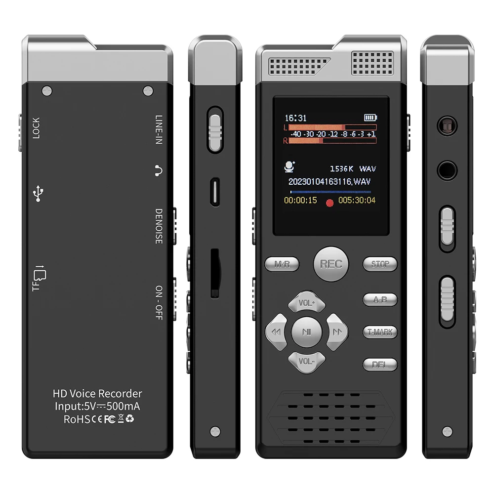 

Digital Voice Activated Recorder Audio Voice Recorder With Playback Recording Device Dictaphone Sound Tape Recorder Password