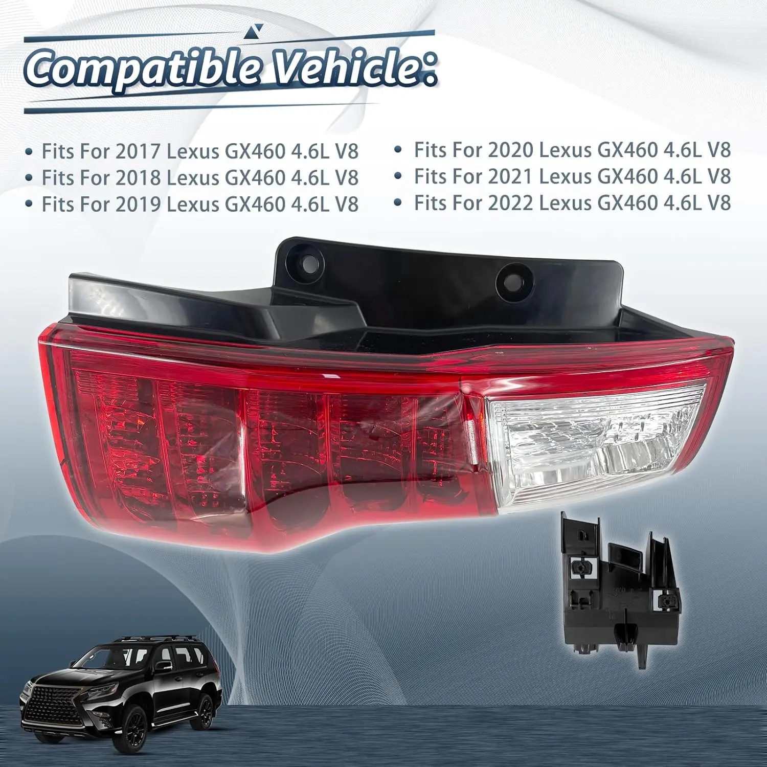 81550-WY040 Right LED Tail Light Fits For 2016-2022 Lexu-s GX460 4.6L V8 Rear Light Brake Light