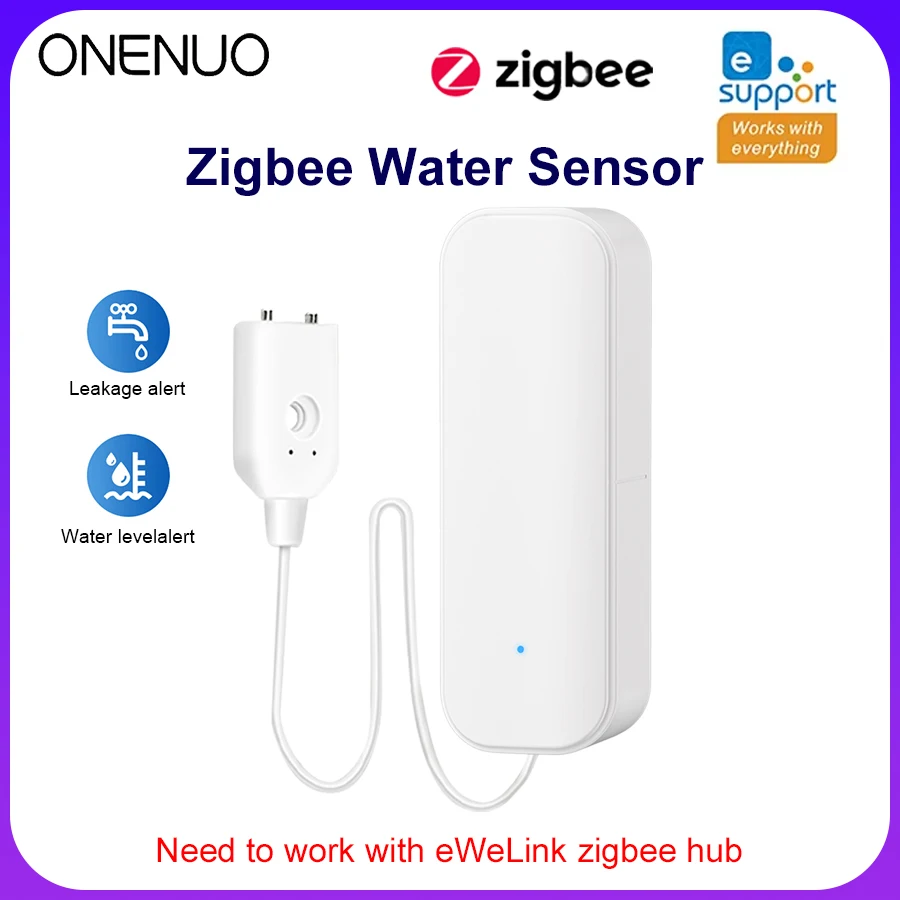 

Zigbee 3.0 Alarm Water Leak Detector Water Sensor Flood Alert Overflow Security Alarm Works With Ewelink APP Need Gateway