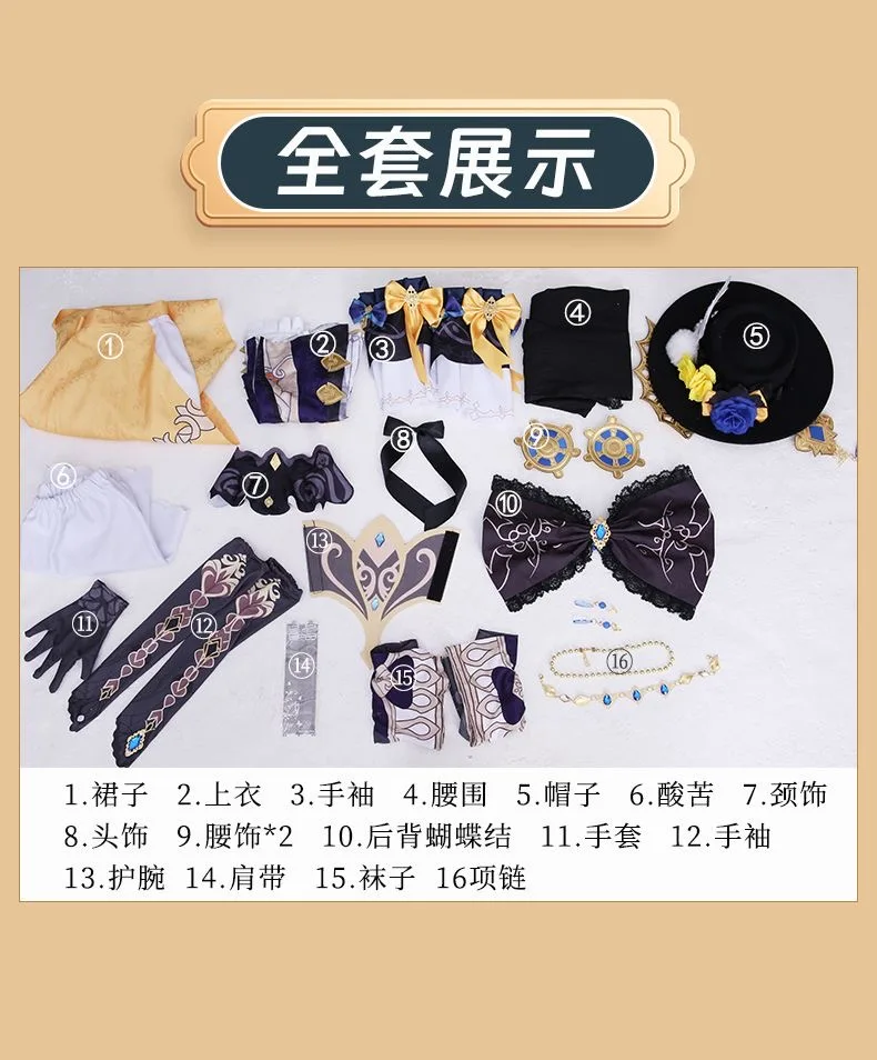 Original God costuMe Navia Navia Costume Fontaine Cosplay Girl Game Halloween Cartoon Costume Full Set